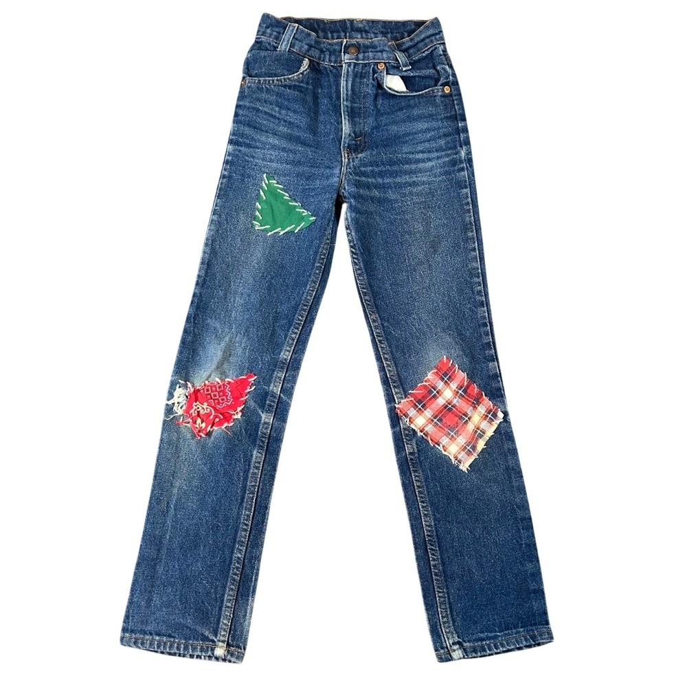 Vintage Levis 501 Womens Size 11 Slim Fits 23x25 Patchwork Denim Made in USA 80s